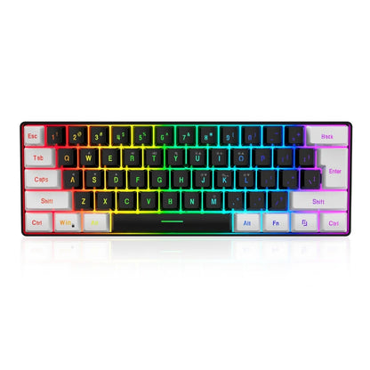 Gaming Keyboard, Quiet Wired Computer Keyboard USB Wired 61-Key Gaming Keypad Ergonomic Streamlined Design Keyboard