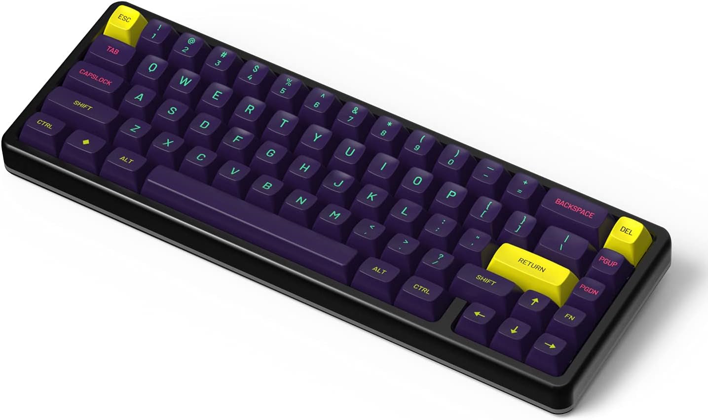 + Mito MT3 Cyber Custom Keycap Set, ABS Hi-Profile Keycaps, Doubleshot Legends, MX Style Covers HHKB, 60%, 65%, and TKL Keyboards (Base Kit)